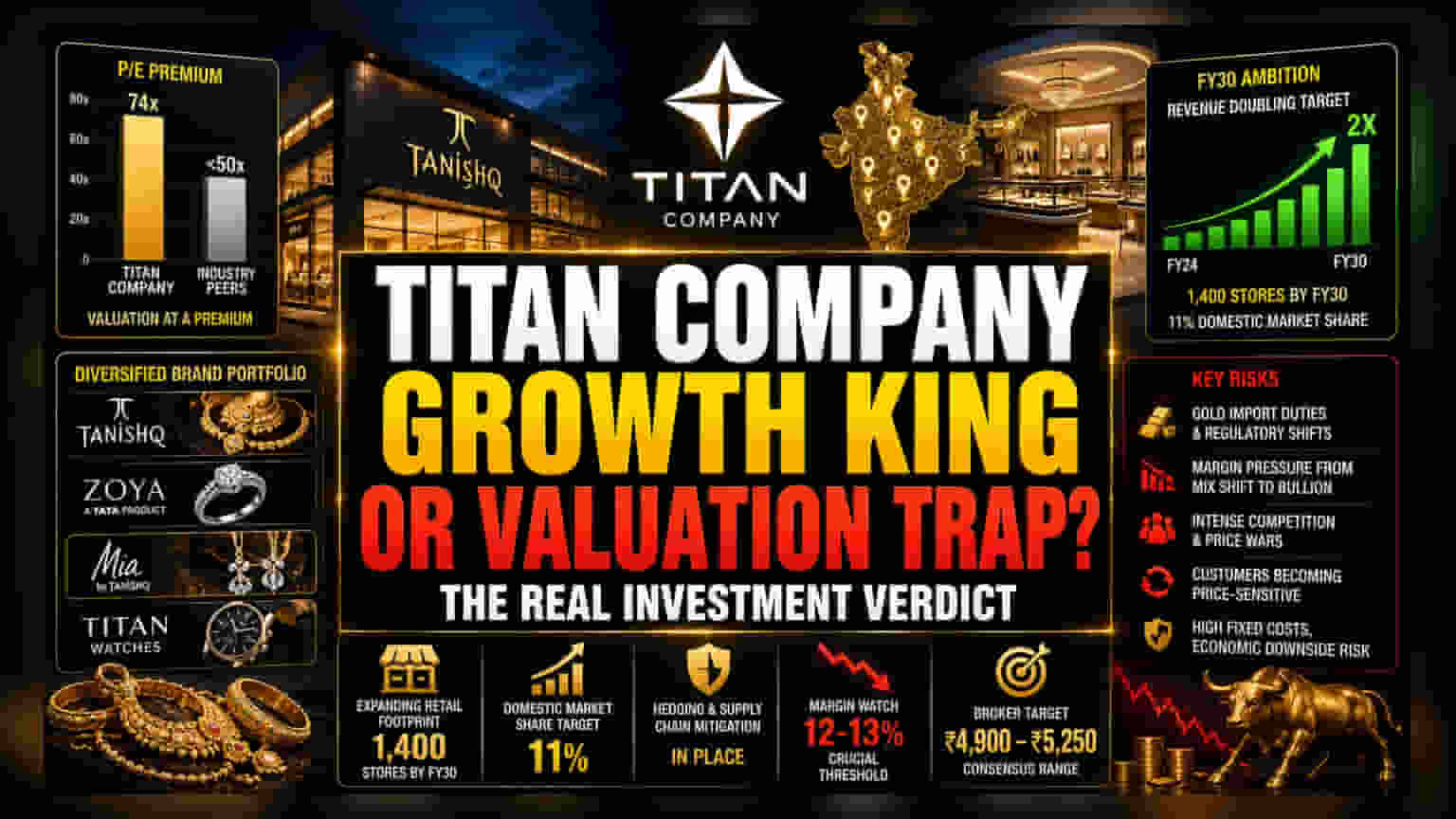 Titan Share Price: FY30 માટે મોટી યોજના, પણ બજારને છે આ ચિંતાઓ