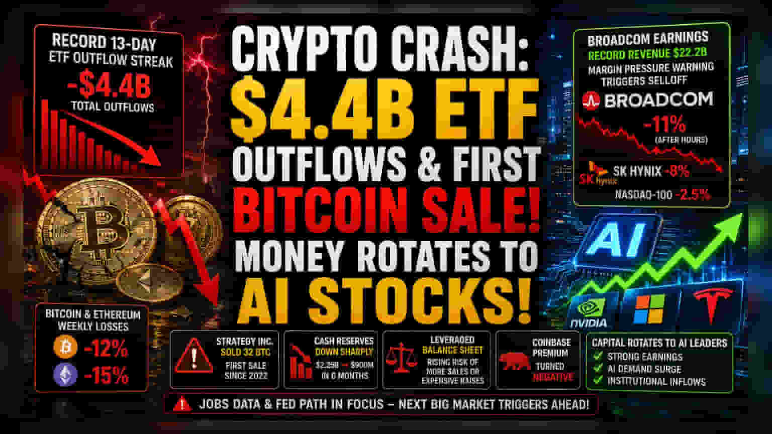 கிரிப்டோ சந்தையில் சரிவு: AI டிரேடில் தொய்வு, ETF முதலீடுகள் நிற்குமா?