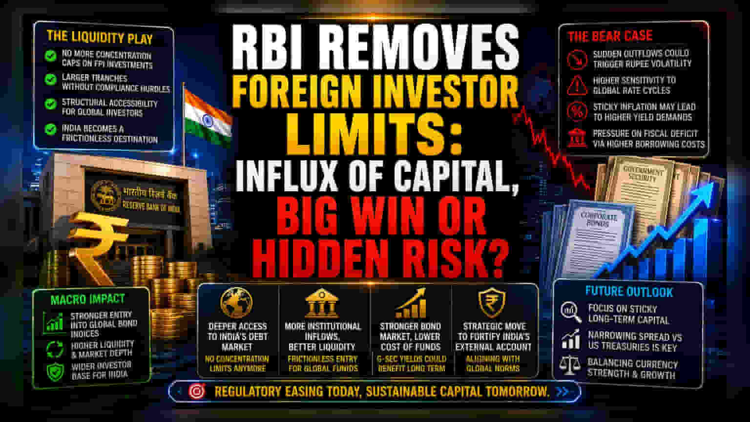 RBI அதிரடி: அந்நிய முதலீட்டாளர் (FPI) வரம்புகள் நீக்கம் - கடன் சந்தையில் புதிய அத்தியாயம்!