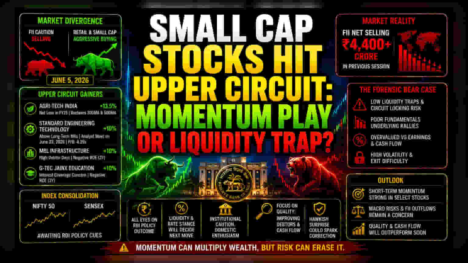 Small-Cap Stocks 'ਤੇ RBI ਪਾਲਿਸੀ ਦਾ ਅਸਰ: ਖਾਸ ਸ਼ੇਅਰਾਂ 'ਚ ਤੇਜ਼ੀ, ਨਿਵੇਸ਼ਕ ਸਾਵਧਾਨ