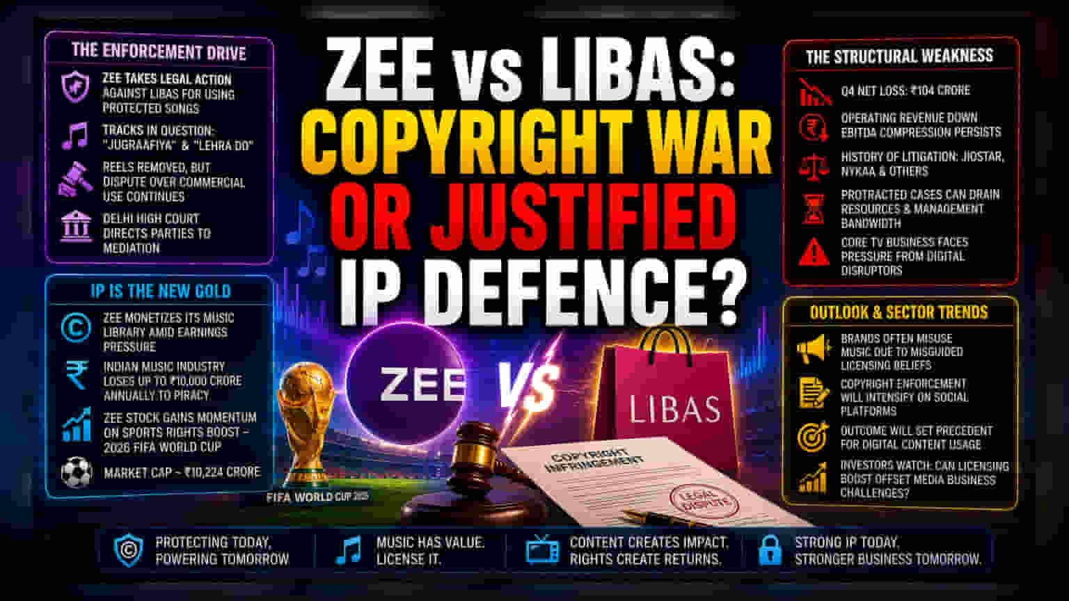 Zee Entertainment का बड़ा एक्शन: Libas पर म्यूजिक पाइरेसी का केस दर्ज