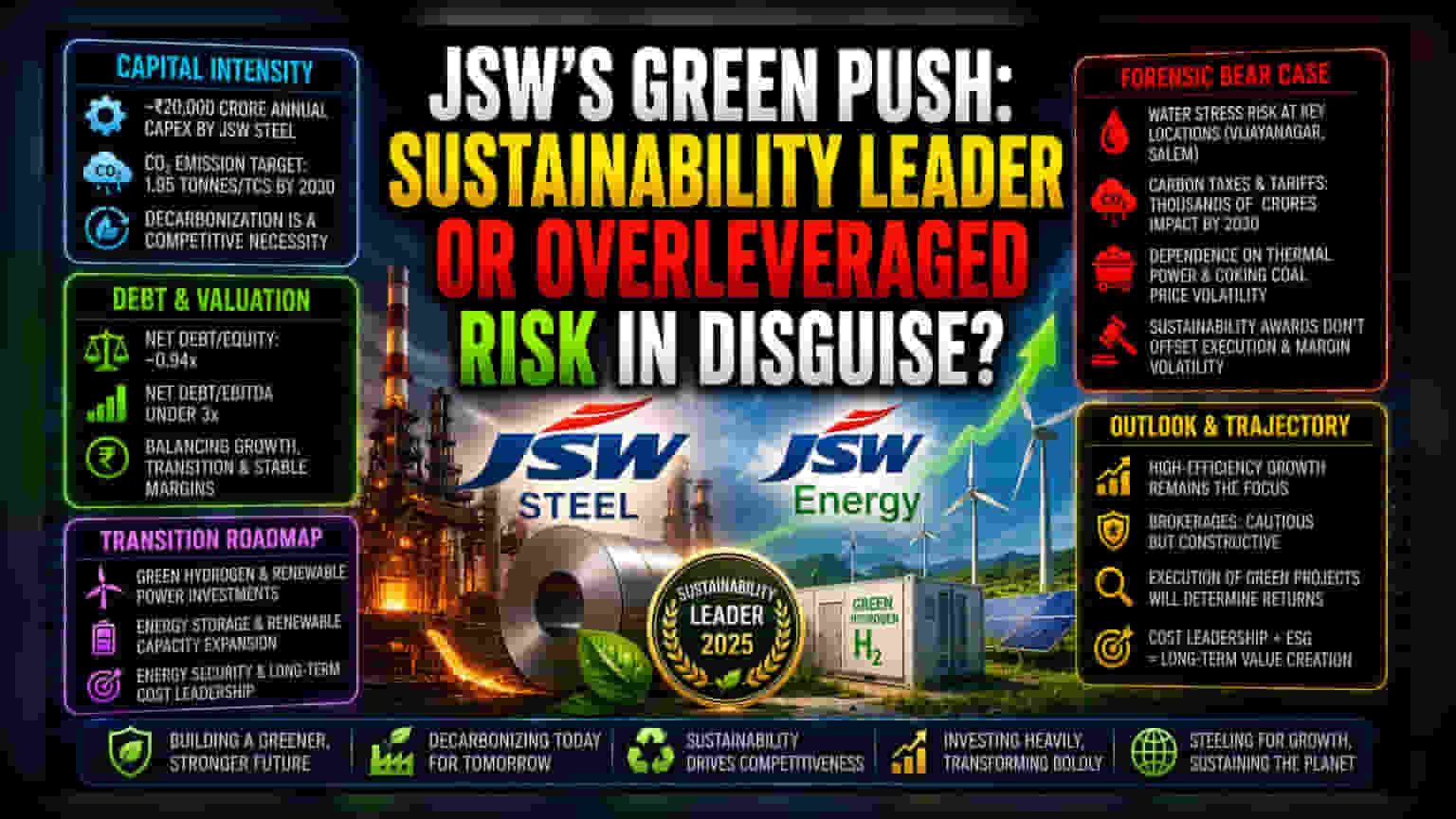JSW Group का ग्रीन दांव: महंगे डीकार्बनाइजेशन की कीमत छुपा रहे हैं अवॉर्ड्स