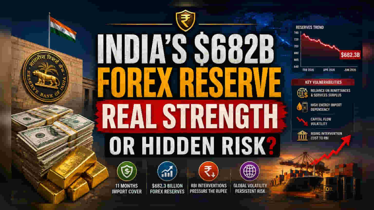 RBI ਦਾ Forex ਰਣਨੀਤੀ: $682 ਬਿਲੀਅਨ ਦਾ ਭੰਡਾਰ ਦਬਾਅ ਹੇਠ