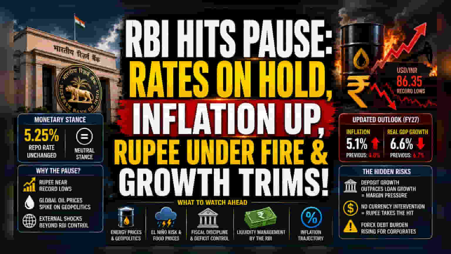 RBI Rates Unchanged: વૈશ્વિક અસ્થિરતા વચ્ચે સ્થિરતા પર ફોકસ, રેપો રેટ 5.25% યથાવત