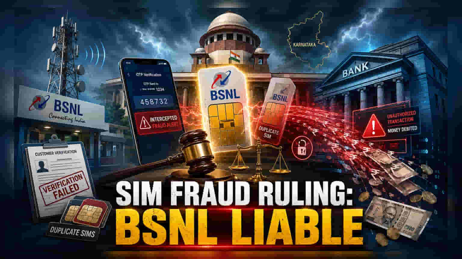BSNL पर लगा ₹87.7 लाख के फ्रॉड का ठीकरा! कर्नाटक HC का बड़ा फैसला, सिम स्वैप फ्रॉड में अब कंपनी जिम्मेदार