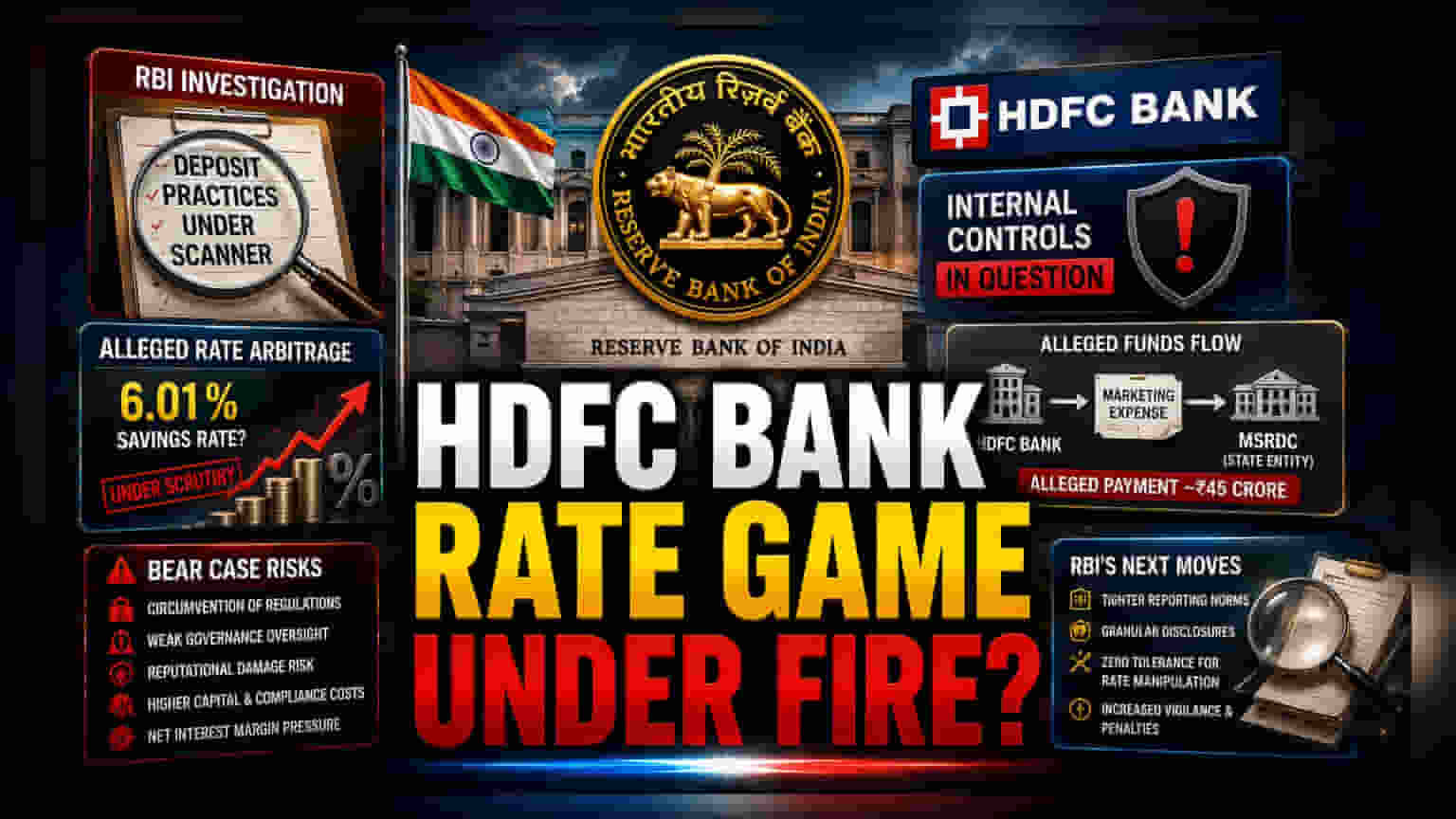 HDFC Bank पर RBI का शिकंजा! ब्याज दर की जांच के बाद कसे नियम