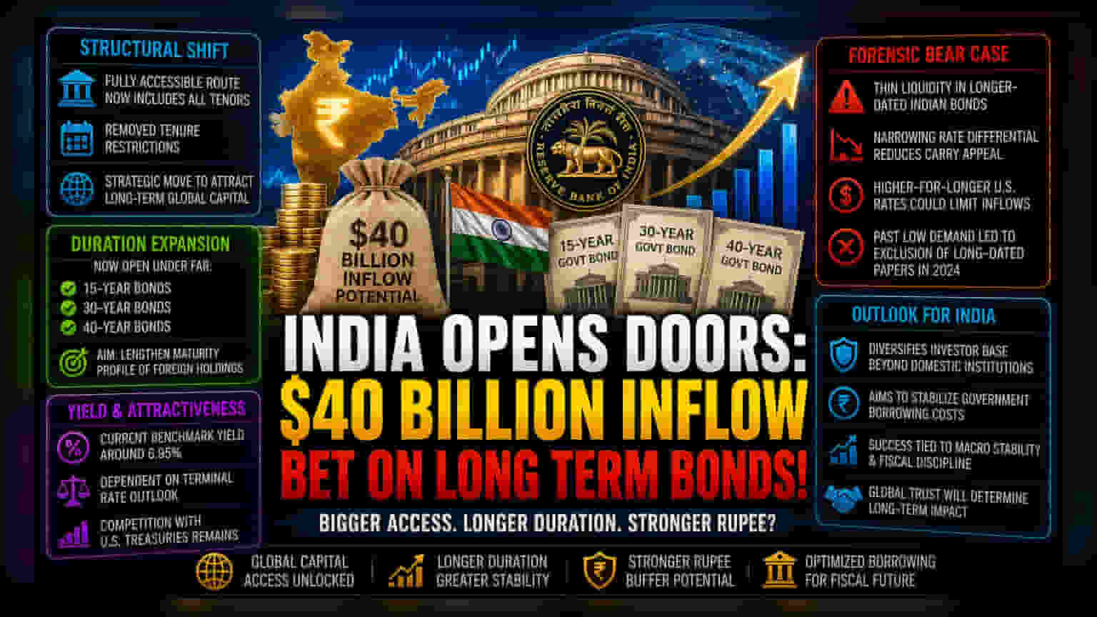 RBI బాండ్ యాక్సెస్ లో భారీ మార్పులు: $40 బిలియన్ల ఫారిన్ క్యాపిటల్ ను ఆకర్షించే వ్యూహం