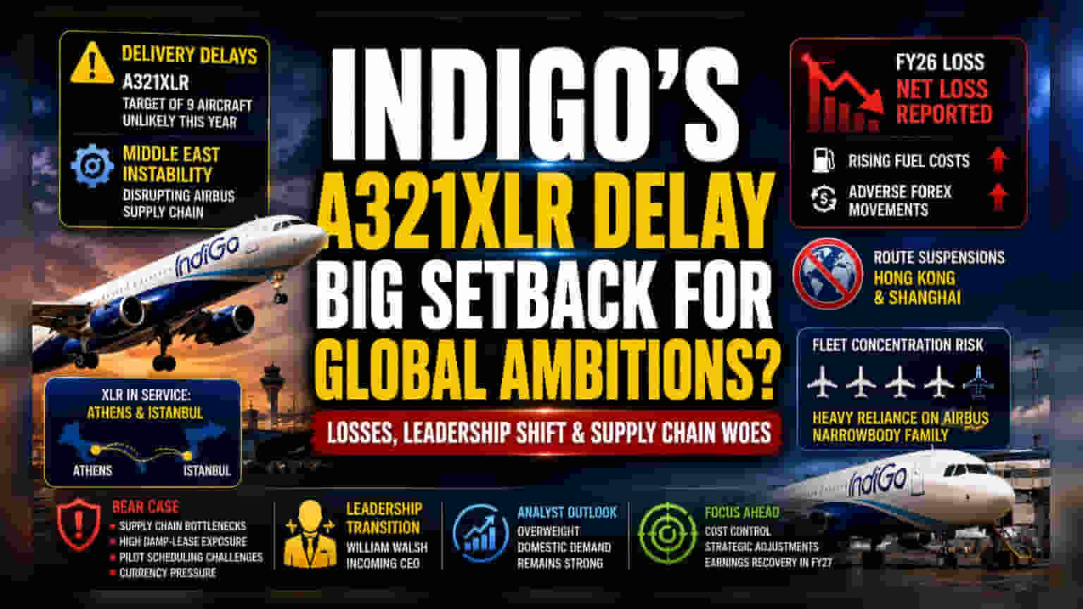 IndiGo ਦੇ A321XLR ਜਹਾਜ਼ਾਂ ਦੀ ਡਿਲੀਵਰੀ 'ਚ ਦੇਰੀ, ਗਲੋਬਲ ਪਰੇਸ਼ਾਨੀ ਕਰਕੇ ਫਲਾਈਟ ਪਲਾਨ 'ਚ ਰੁਕਾਵਟ
