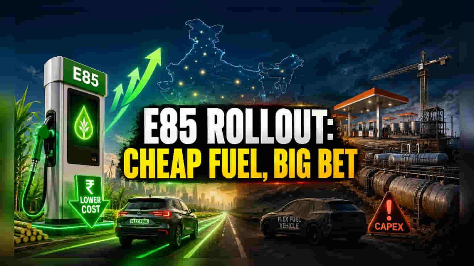 E85 ફ્યુઅલ લોન્ચ: ₹20 ડિસ્કાઉન્ટ સાથે ફ્લેક્સ-ફ્યુઅલ વાહનોને મળશે વેગ