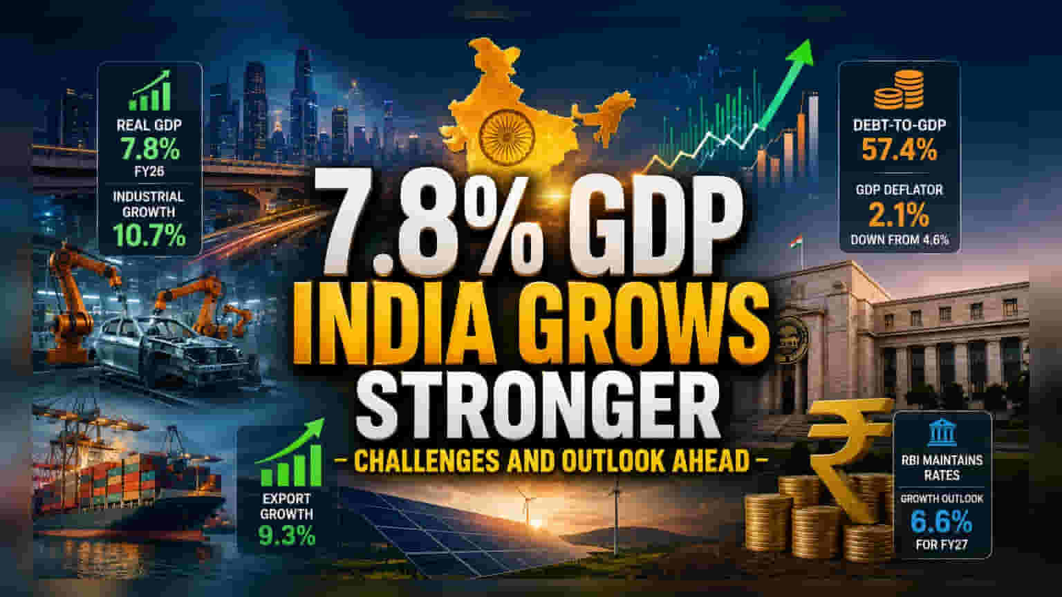 இந்தியாவின் Q4 GDP வளர்ச்சி 7.8% - நுகர்வோர் விலையேற்றம் குறைவதால் பாதிப்பு?