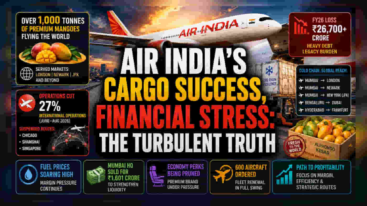 Air India: 1000 ਟਨ ਅੰਬਾਂ ਦੀ ਕਾਰਗੋ ਸਫਲਤਾ, ਪਰ ਕੰਪਨੀ ₹26,700 ਕਰੋੜ ਦੇ ਘਾਟੇ 'ਚ