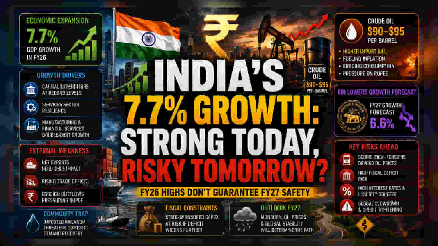 இந்தியாவின் 7.7% GDP வளர்ச்சி: வெளிப்படையாகத் தெரியும் மறைமுகப் பிரச்சனைகள்!
