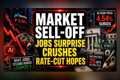 Nasdaq Slides 3% as May Jobs Surge Dims Rate-Cut Hopes