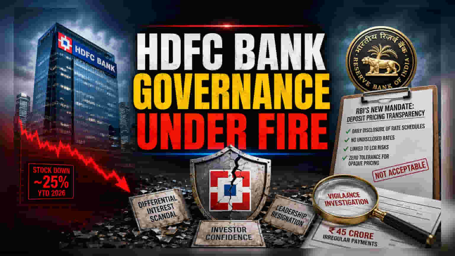 HDFC Bank Governance Scandal: RBIના નવા નિયમો, ડિપોઝિટ રેટમાં પારદર્શિતા લાવવા કડક પગલાં