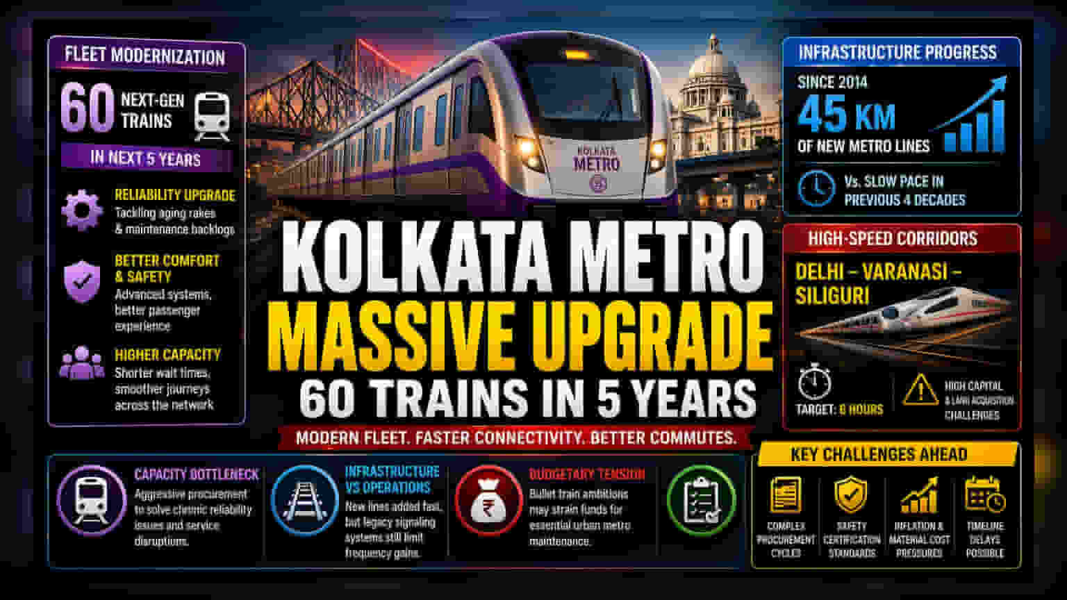 Kolkata Metro Modernization: 60 Trains Set for Fleet Overhaul