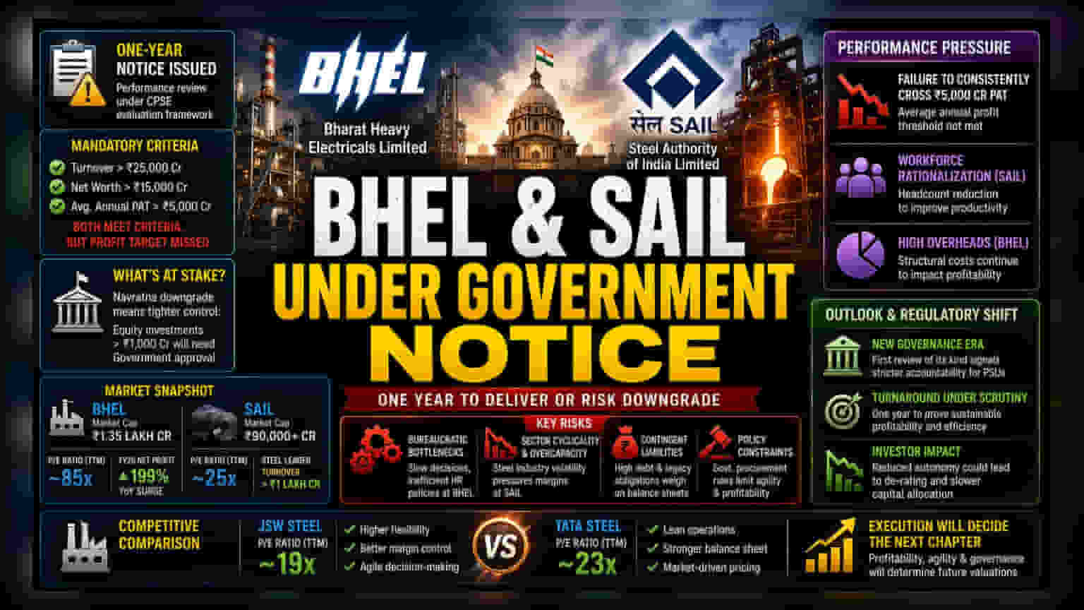 BHEL, SAIL Face Maharatna Downgrade Warning
