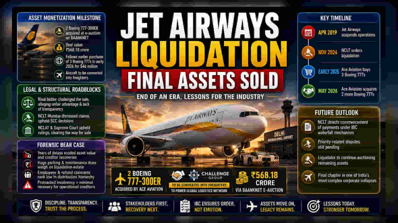 Jet Airways Asset Sale: કોર્ટની લાંબી લડાઈ બાદ ખરીદીને મંજૂરી, ₹568 કરોડમાં બે જેટ વેચાયા