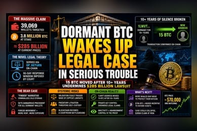 Satoshi-Era Bitcoin Moves Spark $285B Ownership Legal Battle