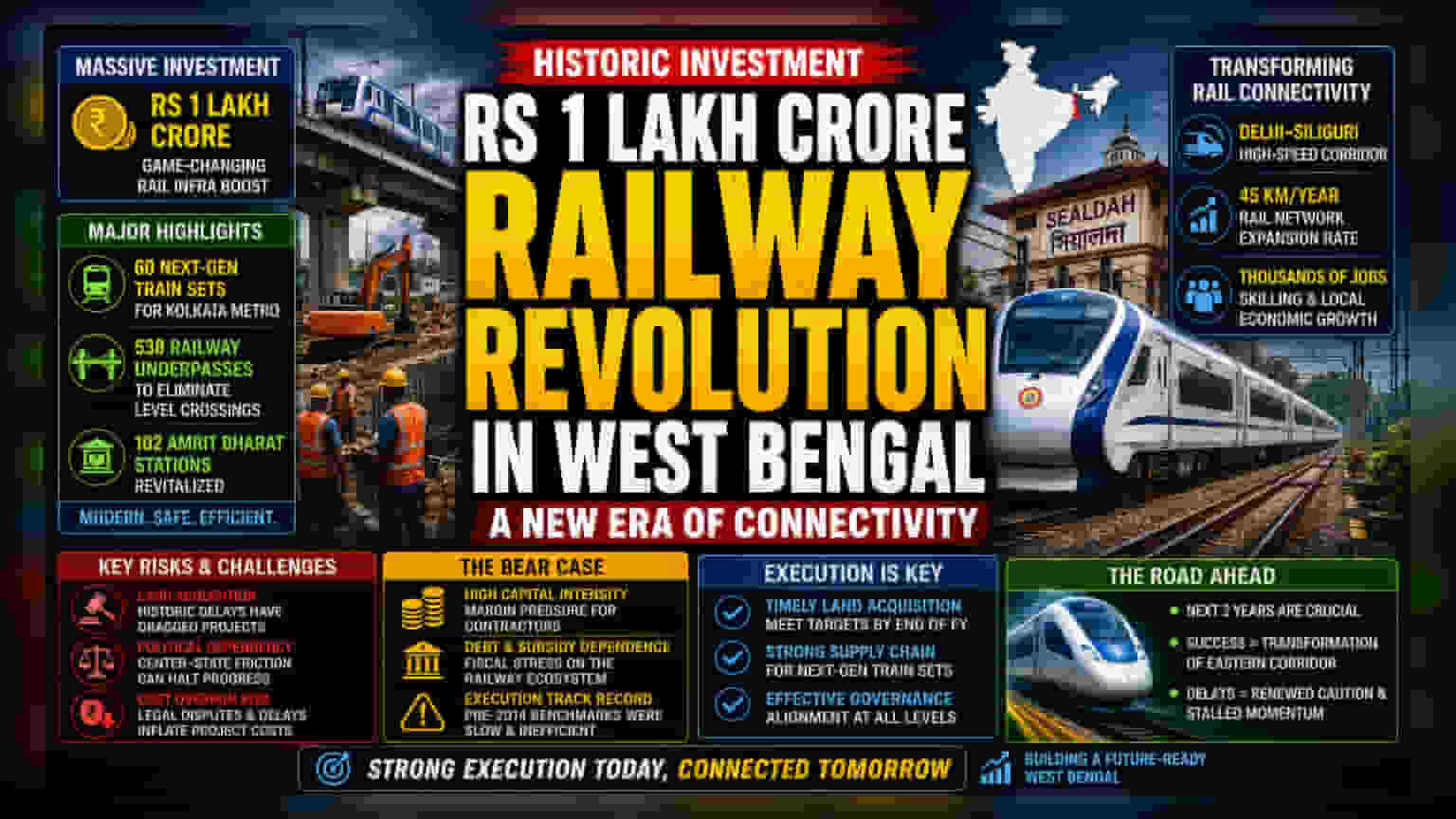 Kolkata Metro Expansion: மேற்கு வங்கத்திற்கு ₹1 லட்சம் கோடி ரயில்வே திட்டம்!