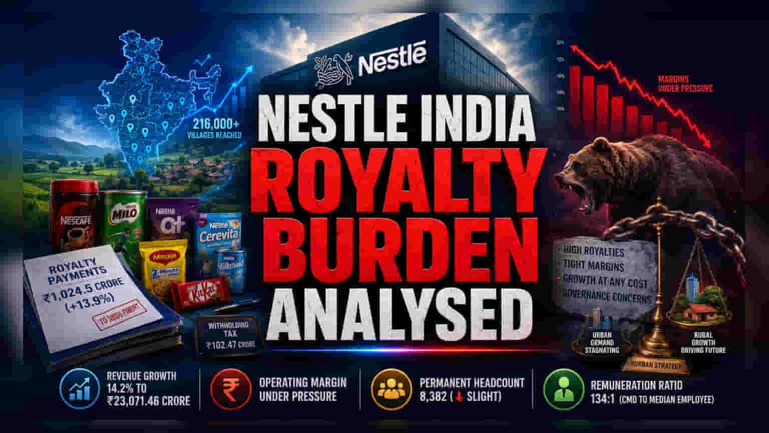 Nestle India: રોયલ્ટીનો બોજ વધ્યો, માર્જિન પર દબાણ!