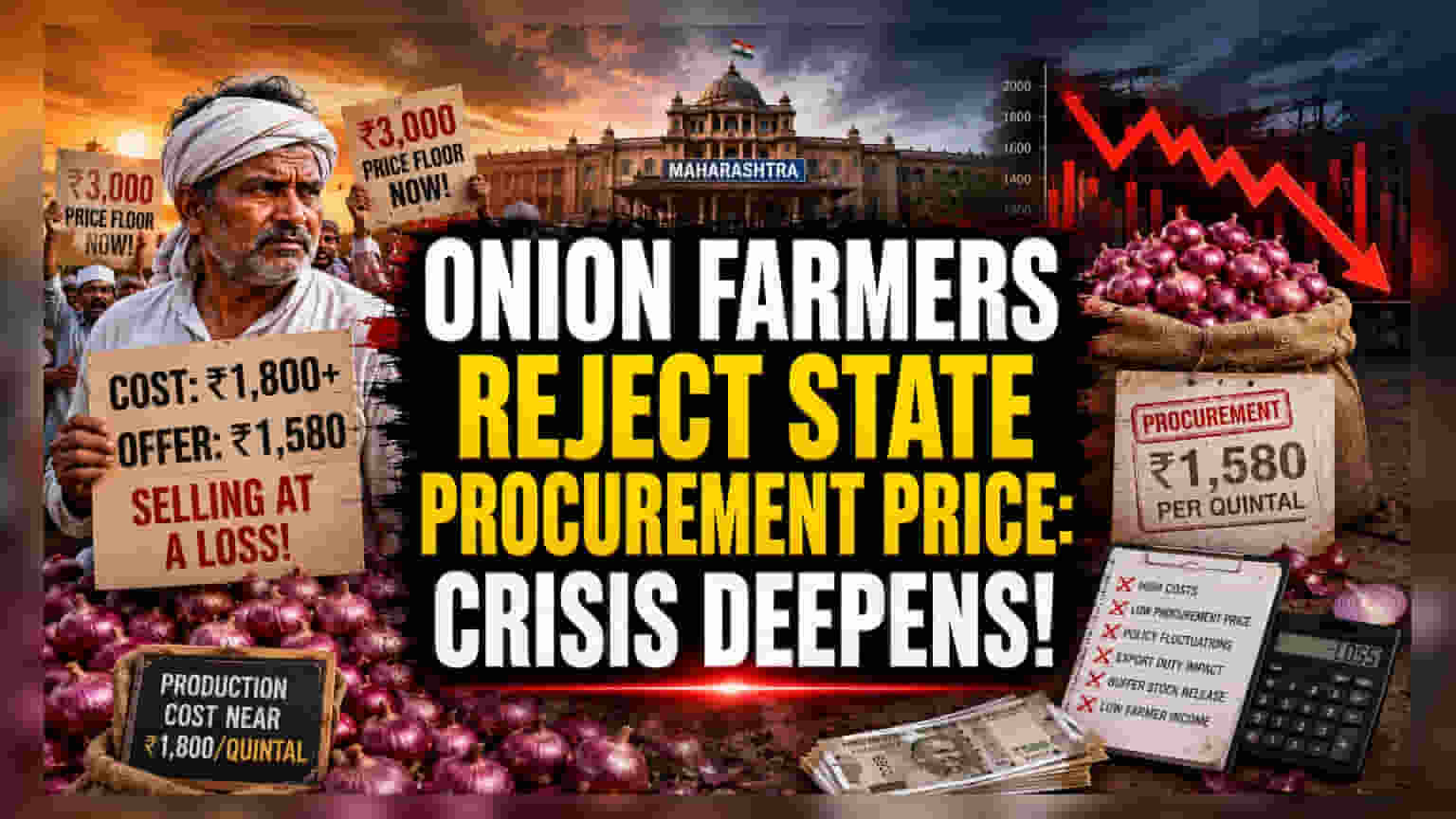 Onion Price Controversy: ਕਿਸਾਨਾਂ ਨੇ NAFED ਦੇ ਭਾਅ ਨੂੰ ਕੀਤਾ ਰੱਦ, ₹3,000 ਪ੍ਰਤੀ ਕੁਇੰਟਲ ਦੀ ਮੰਗ