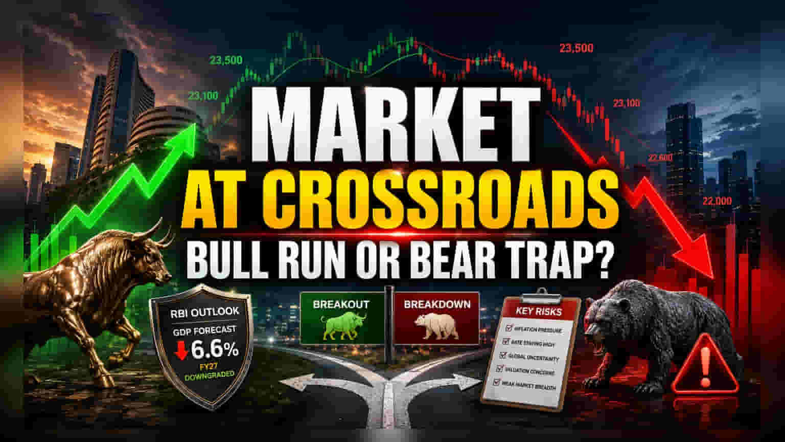 Nifty मध्ये घसरण? RBI च्या अंदाजानंतर बाजारात चिंतेचे वातावरण