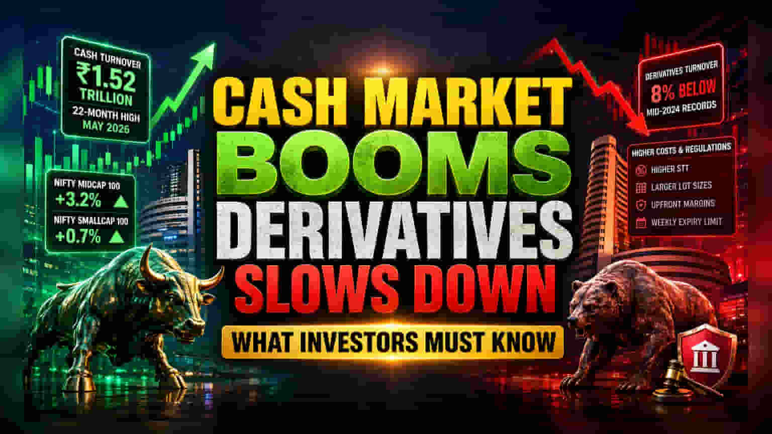 Indian Cash Market: 22 મહિનાની ટોચે પહોંચ્યું ટર્નઓવર, F&O માં ઘટાડો