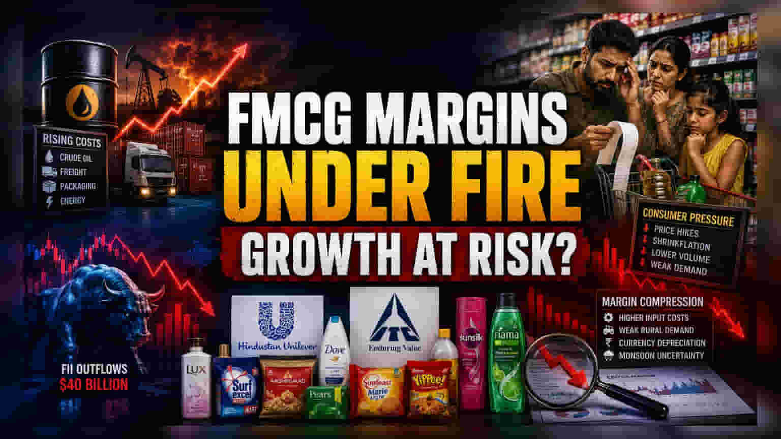 FMCG શેરમાં દબાણ: ઇરાનના સંઘર્ષથી ઊર્જાના ભાવ વધ્યા, માર્જિન પર અસર