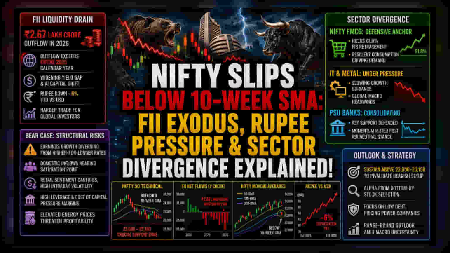 Nifty 50: प्रमुख सपोर्ट तुटला! परदेशी गुंतवणूकदारांचा आकस्मीक काढता पाय