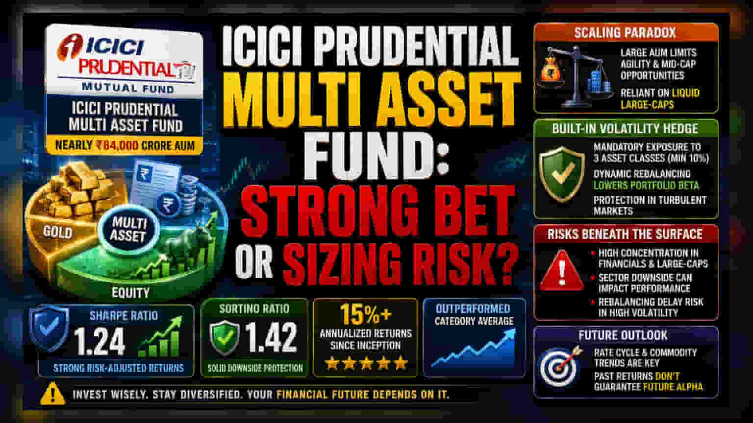 ICICI Prudential Multi Asset Fund: શું આલ્ફા ટકશે? ₹83,500 કરોડના AUM સાથે મોટા ફંડ મેનેજમેન્ટના પડકારો