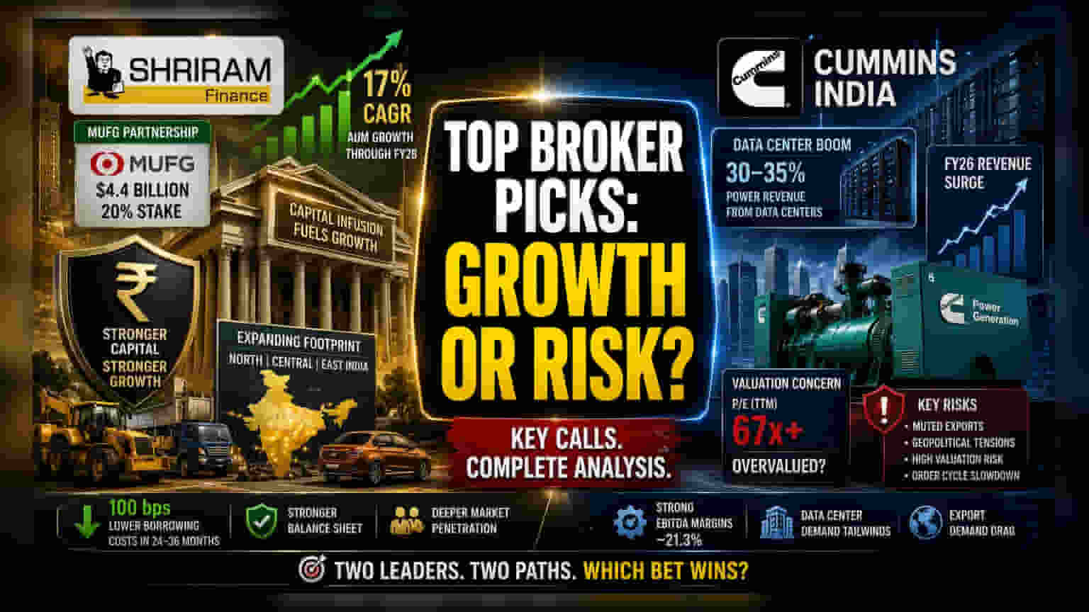 Shriram Finance, Cummins India: Brokerage Targets Analyzed