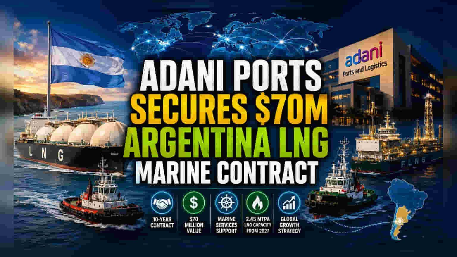 Adani Ports: అర్జెంటీనాలో అదానీ పోర్ట్స్ భారీ అడుగు.. $70 మిలియన్ల LNG డీల్!