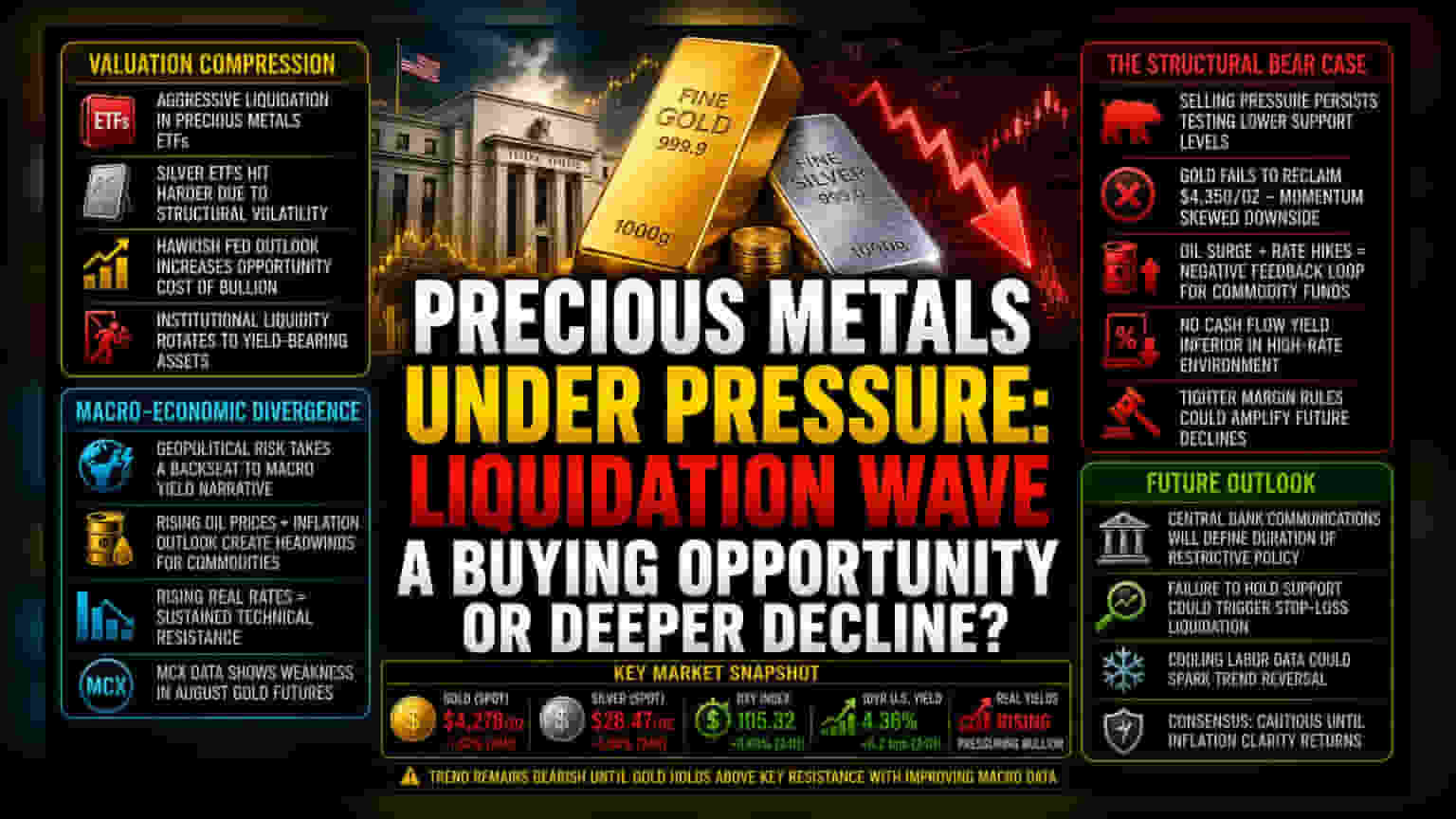 Precious Metal ETFs માં મોટો ઘટાડો: વ્યાજદર વધારાનો ડર અને ઉર્જા ખર્ચની અસર