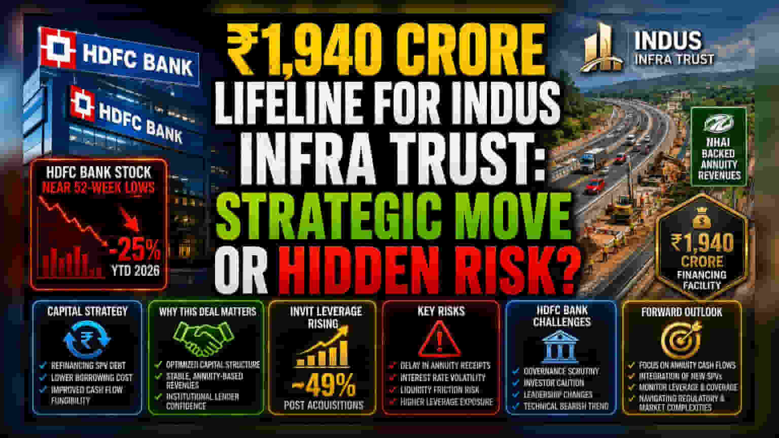 HDFC Bank Refinances Indus Infra Trust Debt for ₹1,940 Crore