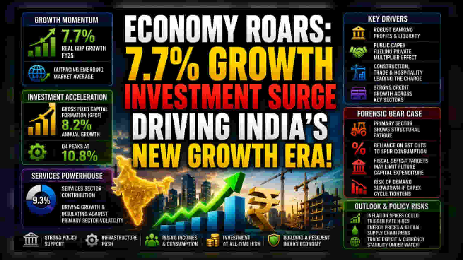 ભારતનો GDP 7.7% એ છલાંગ લગાવી: શું આ માળખાકીય મજબૂતી છે કે નીતિગત ટોચ?