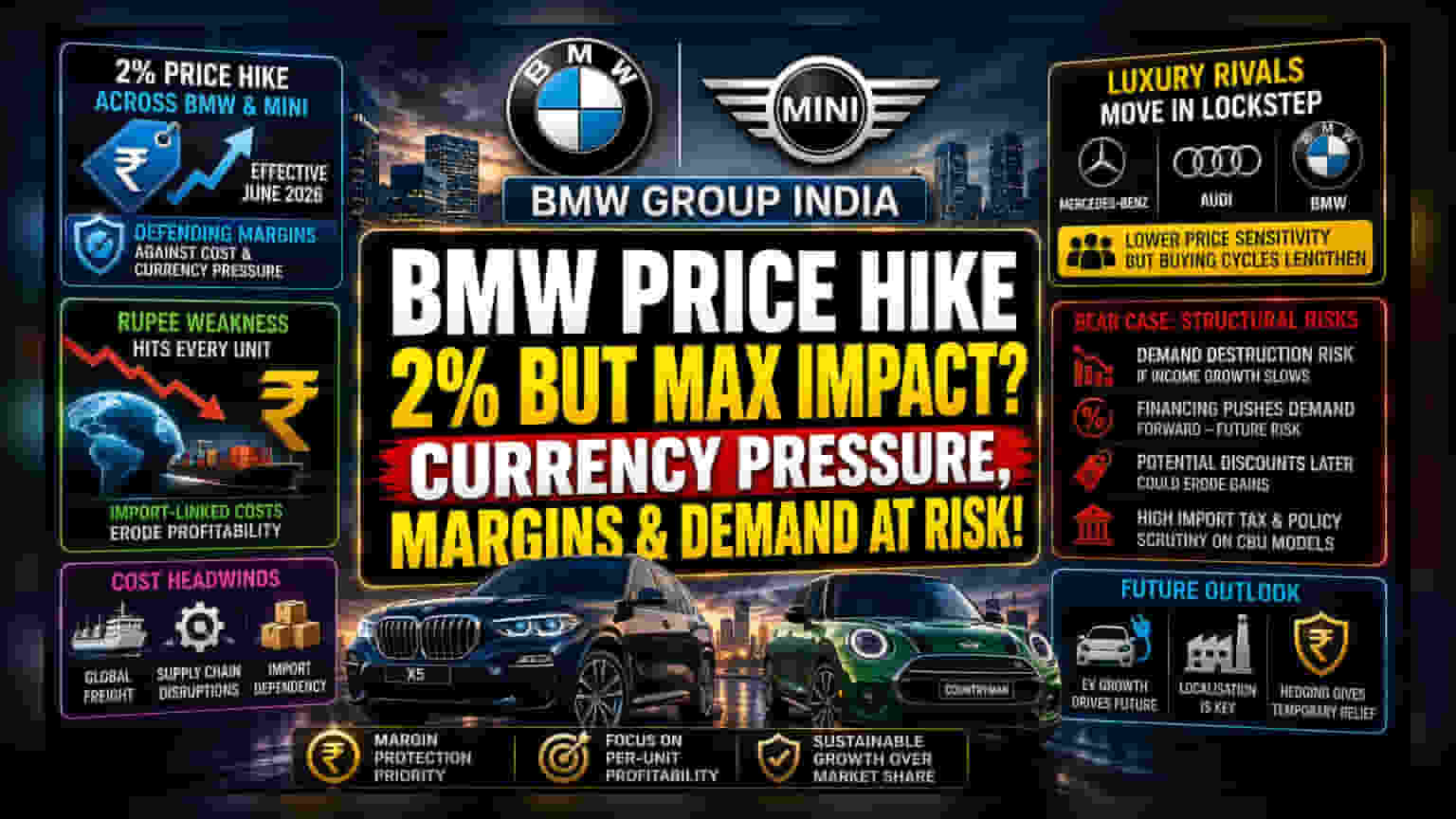 BMW India Price Hike: ભાવ વધારો અમલમાં! શું માર્જિન બચાવવા કે ડિમાન્ડ પર જોખમ?