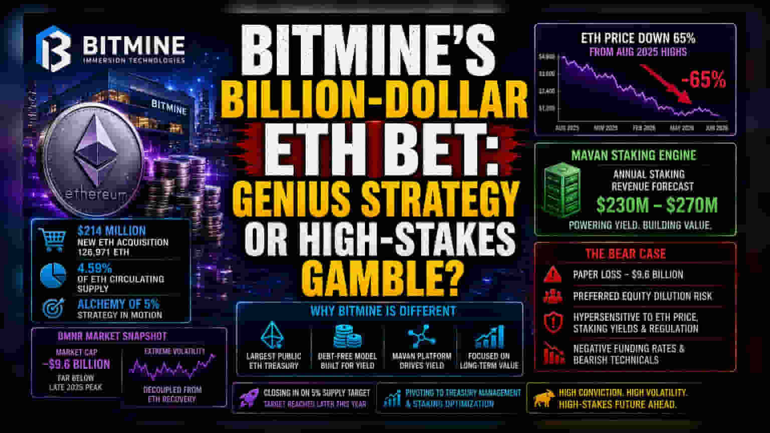 Bitmine ची $214 दशलक्ष ETH खरेदी: मोठी गुंतवणूक की धोक्याची घंटा?