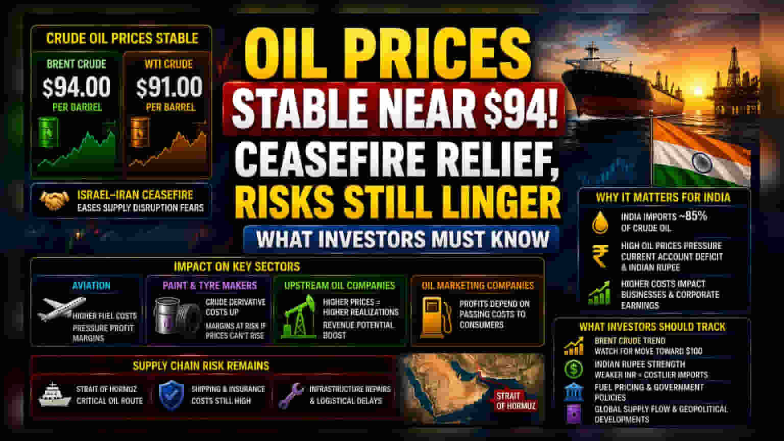Oil Prices Steady Near $94: What It Means for India