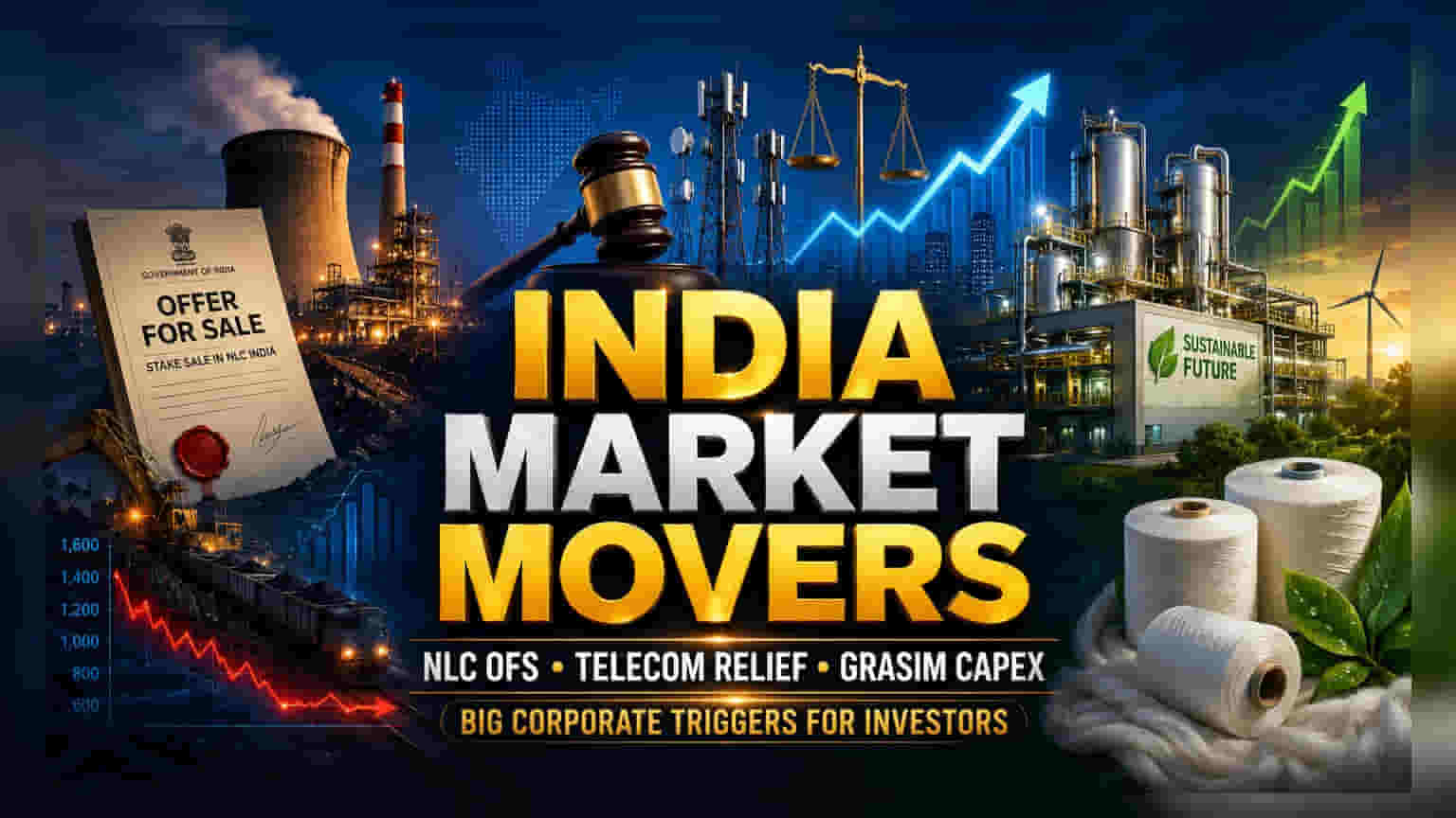 Market Snapshot: NLC India OFS Opens, Telecom Sector Gains Legal Relief