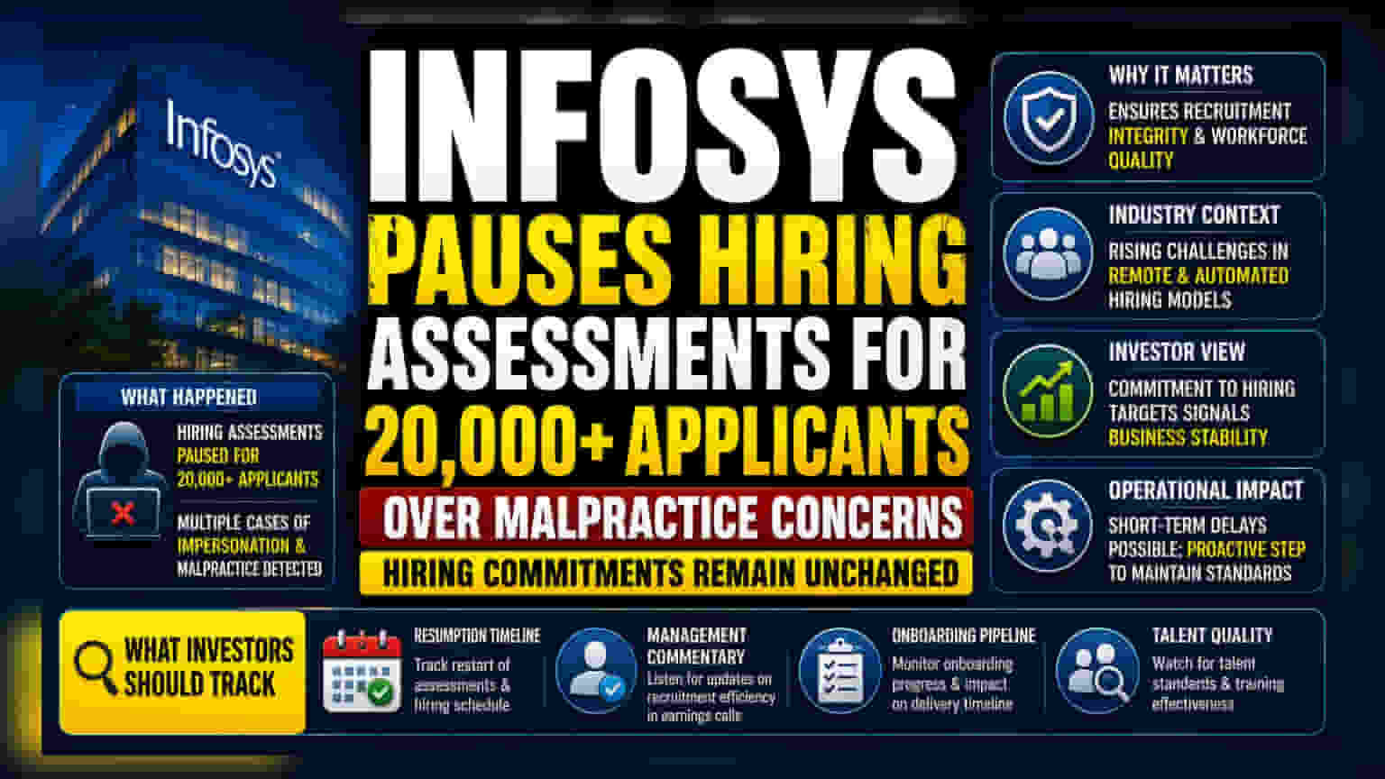 Infosys Recruitment News: 20,000 થી વધુ ઉમેદવારોની ભરતી પરીક્ષા અટકાવી, કારણ જાણીને ચોંકી જશો!