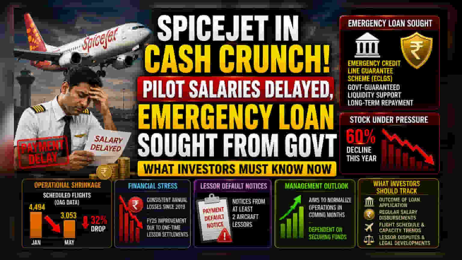 SpiceJet Share Price: वैमानिकांचे पगार थकले! कंपनी सरकारने मदतीसाठी धावली