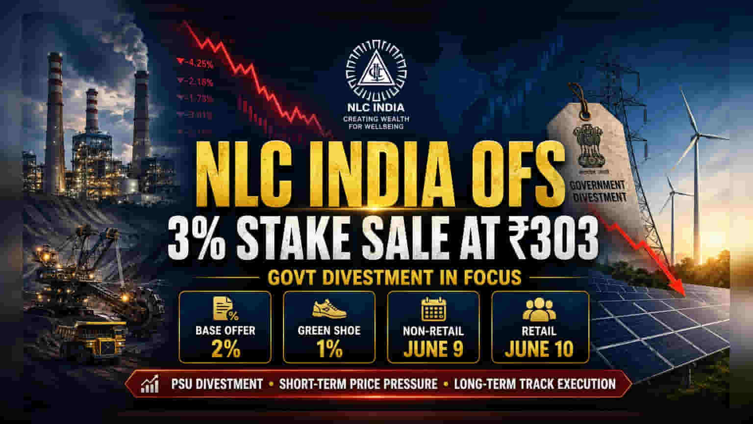 NLC India Share Price: સરકારનો મોટો નિર્ણય! 3% હિસ્સો વેચાણ પર, શેરના ભાવમાં ઘટાડાની શક્યતા