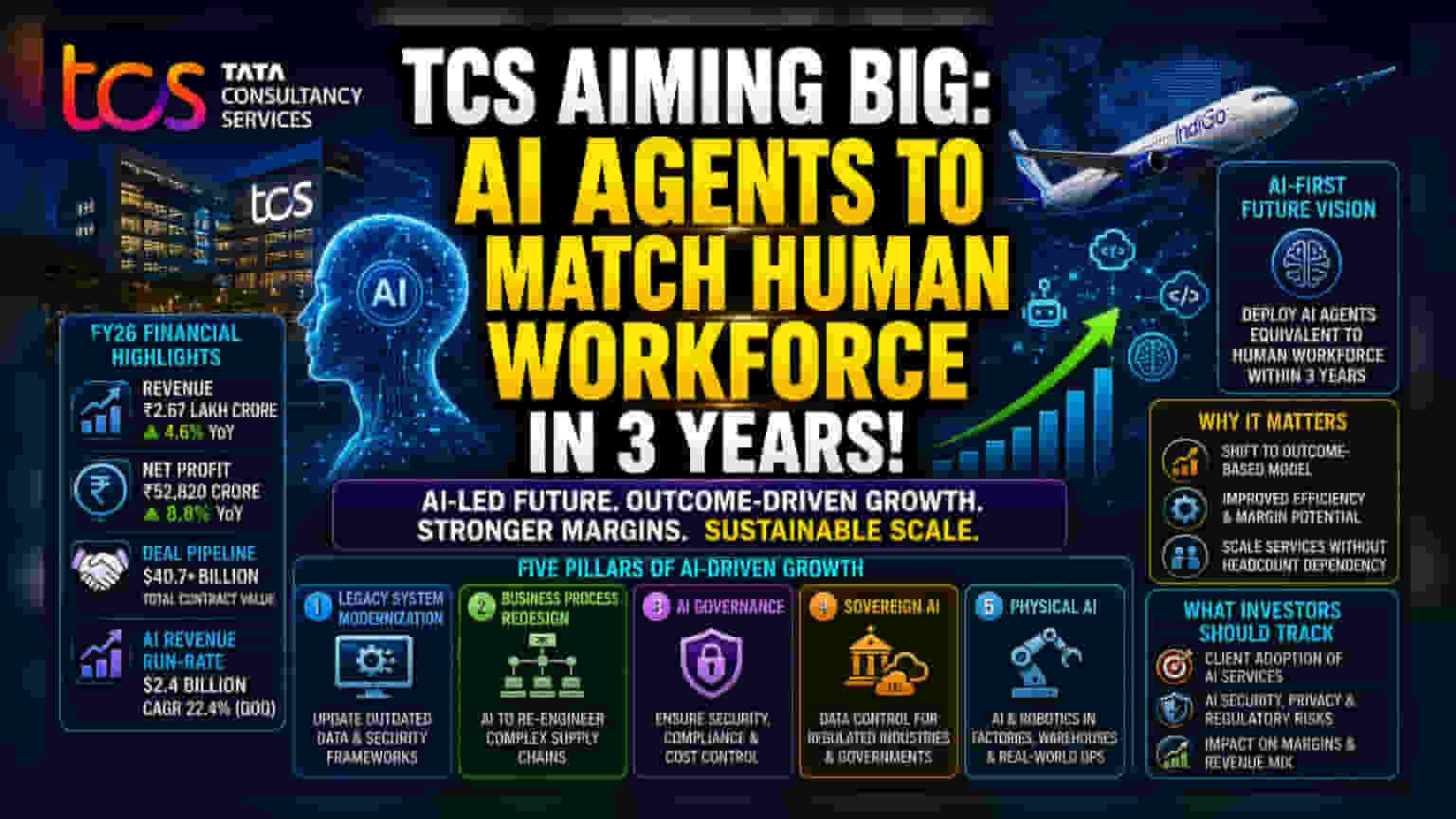 TCS Eyes AI Parity: Agents to Match Human Staff in 3 Years