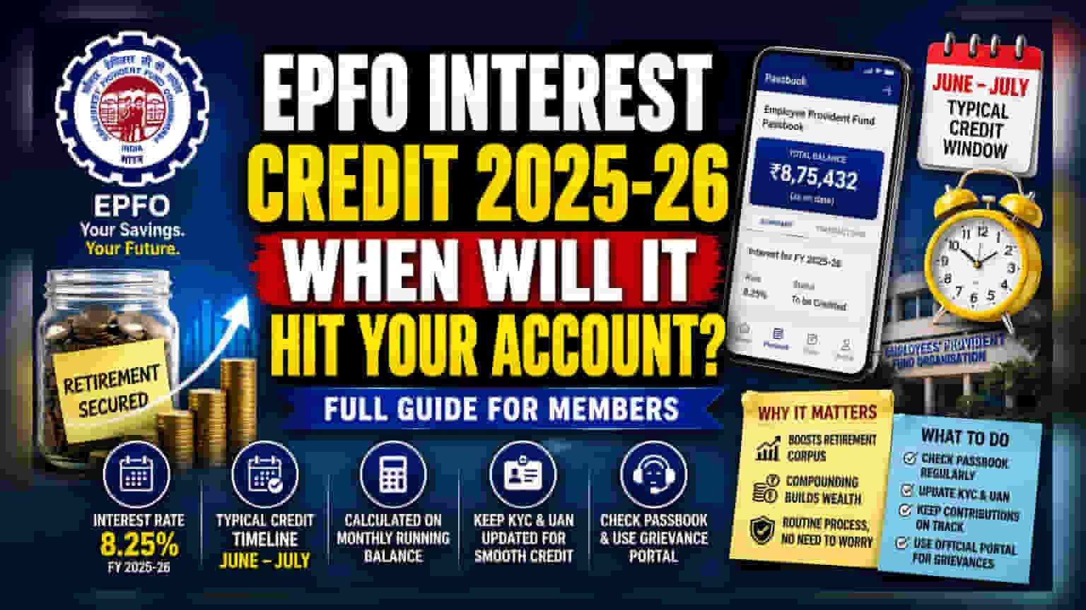 EPFO Interest Credit: Why 8.25% Payout for FY26 Takes Time