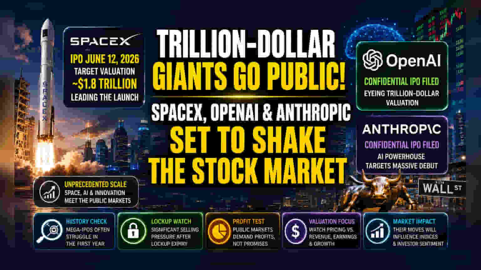 SpaceX, OpenAI, Anthropic: 2026 'ਚ ਆਉਣਗੇ ਵੱਡੇ IPO, ਨਿਵੇਸ਼ਕਾਂ ਲਈ ਖਾਸ ਜਾਣਕਾਰੀ