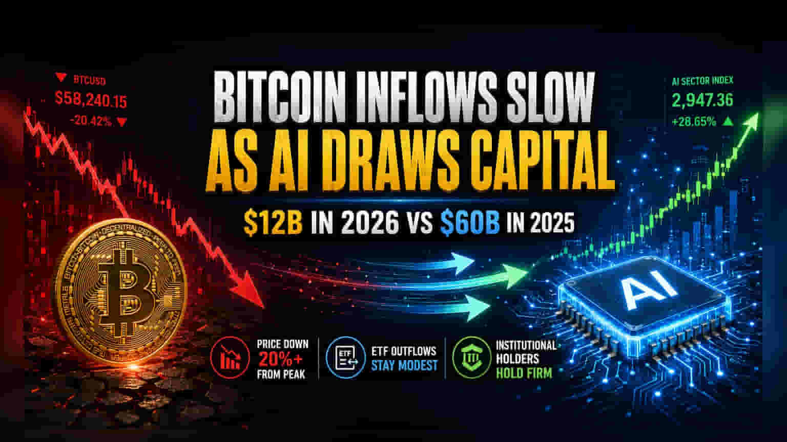 Bitcoin Inflows Cool As Capital Pivots Toward AI Stocks
