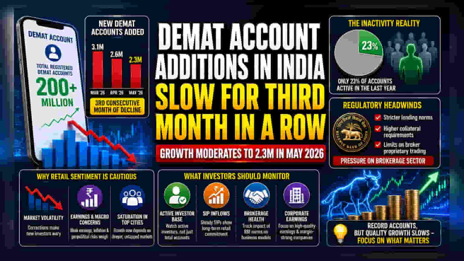 Retail Participation Cools as Demat Account Growth Slows
