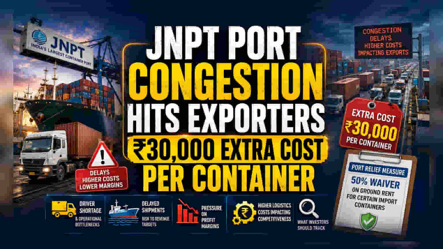 JNPT துறைமுக நெருக்கடி: ஏற்றுமதியாளர்கள் தவிப்பு! முதலீட்டாளர்கள் கவனிக்க வேண்டியவை