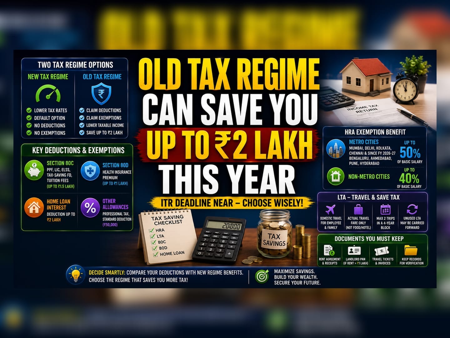 Save Up to Rs 2 Lakh Using Old Tax Regime Benefits