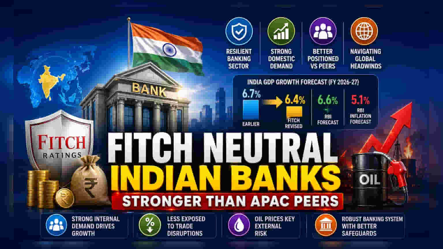 Fitch: Indian Banking Remains Resilient Amid Global Tensions